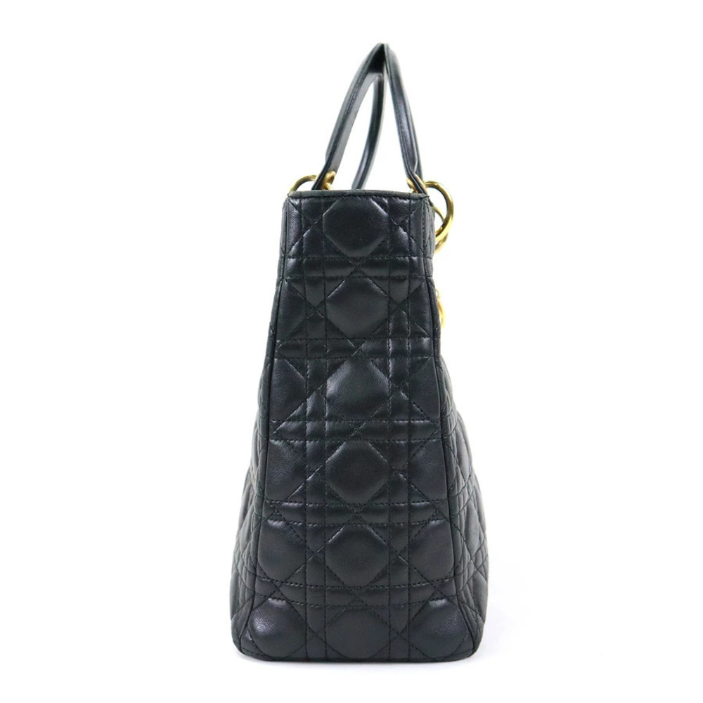 Dior Lady black  lambskin Christian handbag